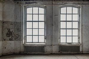Abandoned school building interior with decay