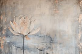 Lotus flower in pastel colours by Japandi Art Studio