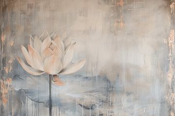 Lotus bloem in pastelkleuren van Japandi Art Studio