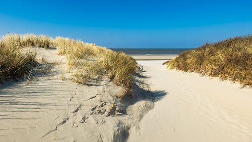Blauwe lucht boven Langeoog van Friedhelm Peters