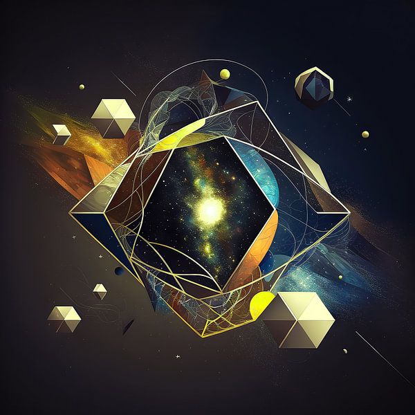 In het heelal abstract geometrische kunst van Vlindertuin-Art