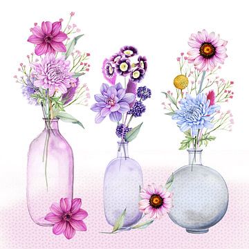 Fleurs dans des vases sur Geertje Burgers