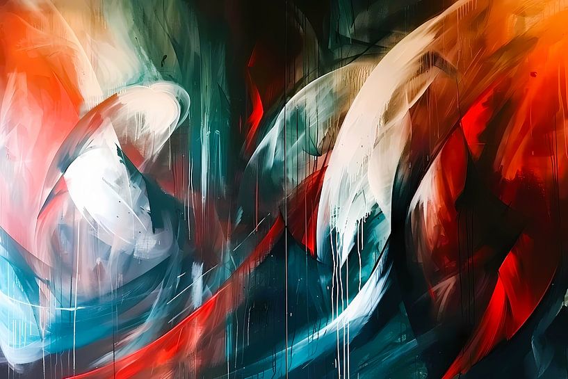 Peinture abstraite dynamique aux couleurs vibrantes par Art & Soul Creations
