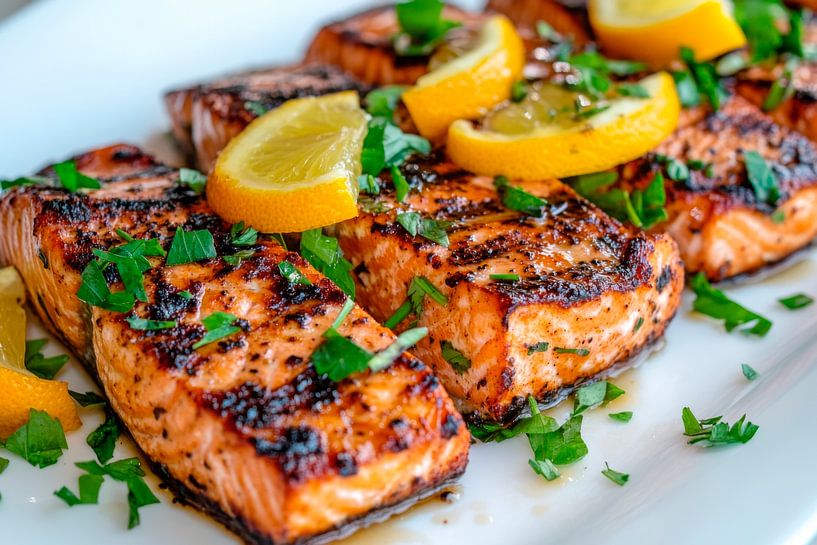 Salmon dish with lemon by Poster Art Shop