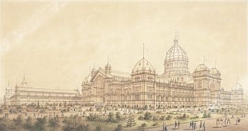 Joseph Reed, The Exhibition Building Melbourne 1880, au sud-ouest du Great Hall - 1879 sur Atelier Liesjes