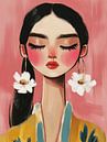 Portrait of a girl in cheerful colours by Carla Van Iersel thumbnail