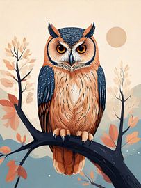 Warm Vintage Owl Portrait by okta rendy