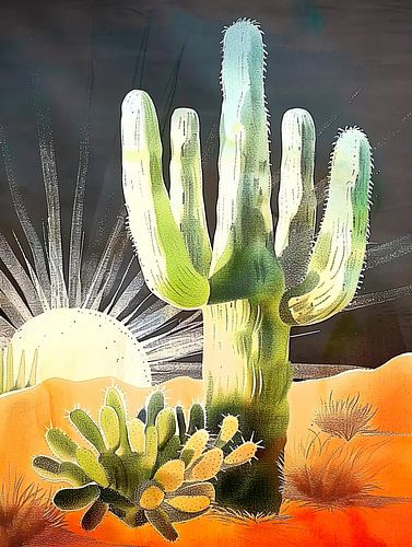 Cactus in Mexican landscape