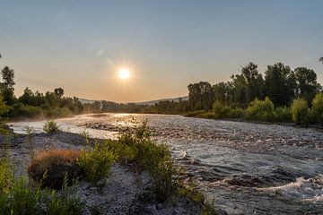 Grand Teton National Park, USA, zonsopkomst boven de Gros Ventre River van Jeroen van Deel