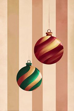 Gestreepte kerstornamenten van Mosaic Dialogue
