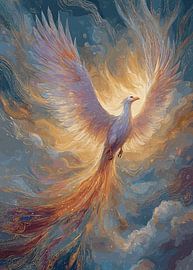 Majestic phoenix in hovering flight by Pixelbull Design