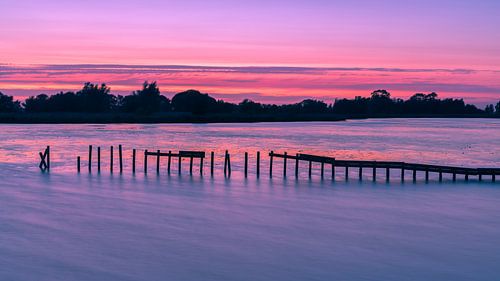 Zonsondergang nabij Woudbloem, Groningen