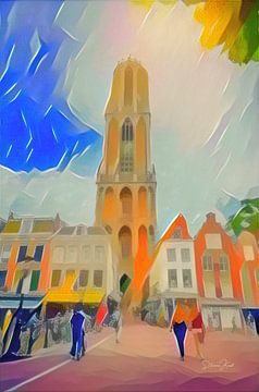 Abstract Painting Utrecht Domtoren by Slimme Kunst.nl