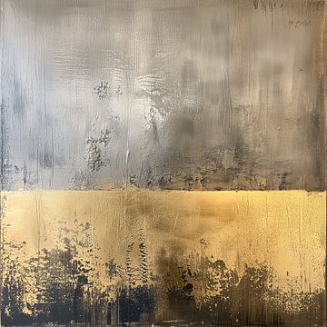 Goud & Silver Schilderij: Verfijnde Elegantie van Surreal Media