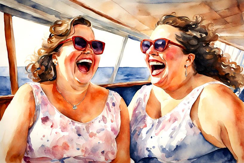 2 gemütliche Damen auf einem Boot von De gezellige Dames