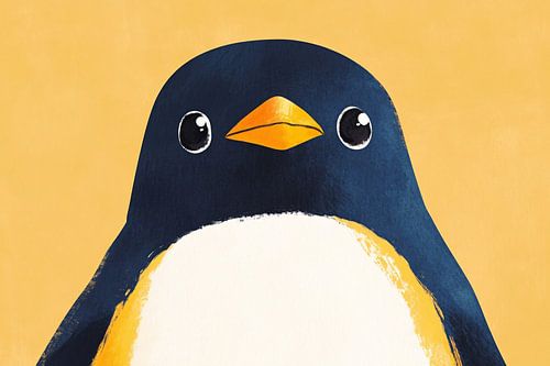 Schattige pinguïn in kleurrijke stijl