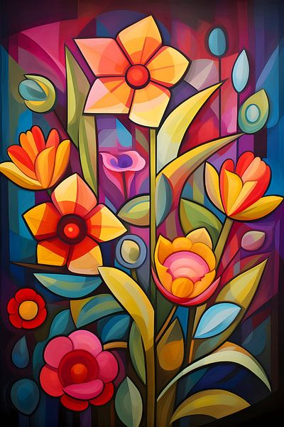 Colourful flowers by But First Framing