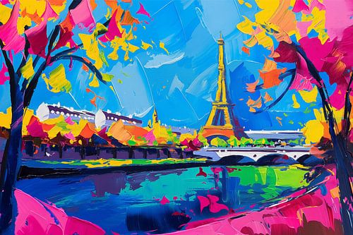 Kleurrijk schilderij in Parijs