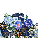Vintage blauwe bloemenweide van Floral Abstractions thumbnail