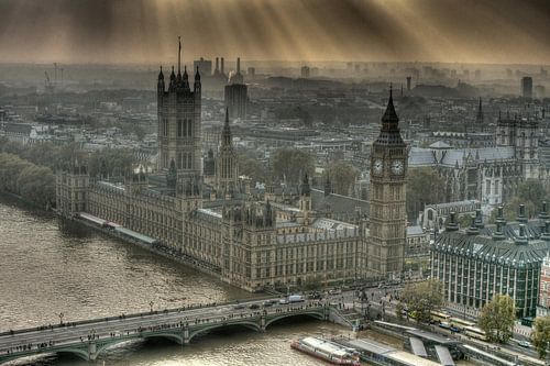 Soleil sur le Palais de Westminster Londres