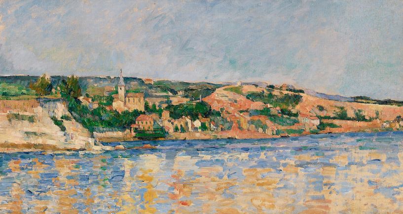 Dorp aan het water , Paul Cézanne (ca. 1876) van Atelier Liesjes