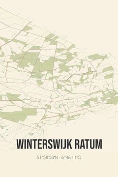 Vintage landkaart van Winterswijk Ratum (Gelderland) van MijnStadsPoster
