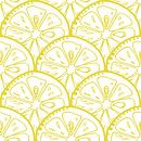 Gele citroenen op wit. Retro stijlillustratie. van Dina Dankers thumbnail