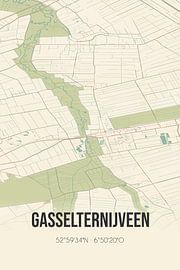 Alte Landkarte von Gasselternijveen (Drenthe)