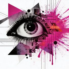 Magenta oog — oog in abstracte spanning van ART AKON