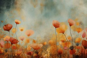 Feld voller Mohnblumen