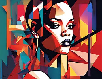 Abstracte kunst van Rihanna 2 van Johanna's Art