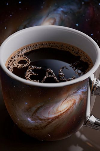Koffie met sterrenstelsel ontwerp