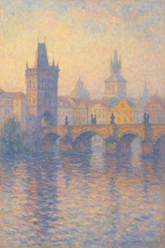 Impressionistische Karlsbrücke - Prag in der Morgendämmerung