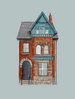 Picturesque blue house