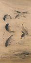 Kawanabe Kyōsai - Swimming carp by Peter Balan thumbnail