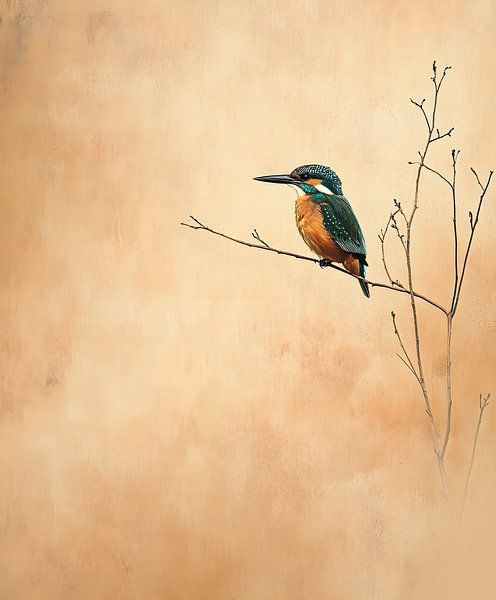 Eisvogel auf einem Ast sitzend von But First Framing