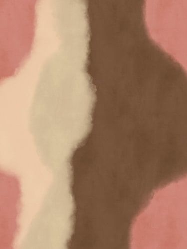 Abstracte schilderkunst in warme bruine, roze en witte tinten van Dina Dankers