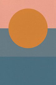 Sun, Moon, Ocean. Ikigai. Abstract minimalist Zen art VIII by Dina Dankers