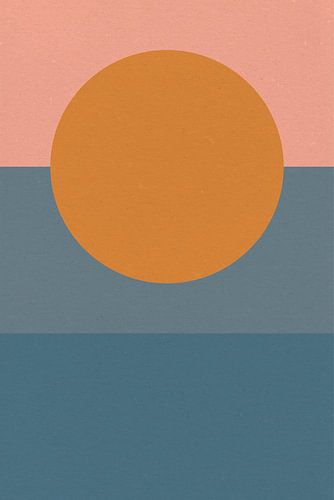 Zon, maan, oceaan. Ikigai. Abstracte minimalistische Zen kunst VIII