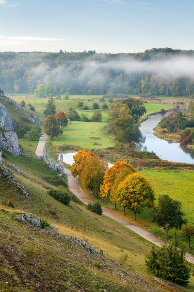 Morning in the Eselsburg valley with the river Brenz near Heidenheim by Daniel Pahmeier