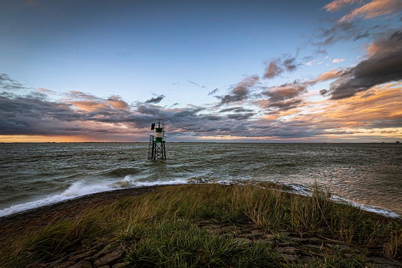 Coucher de soleil sur l'estuaire de l'Escaut occidental par Wesley Kole