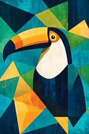 Colourful toucan in geometric style by Poster Art Shop