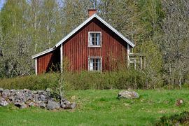 Rotes Haus in Schweden von Geertjan Plooijer