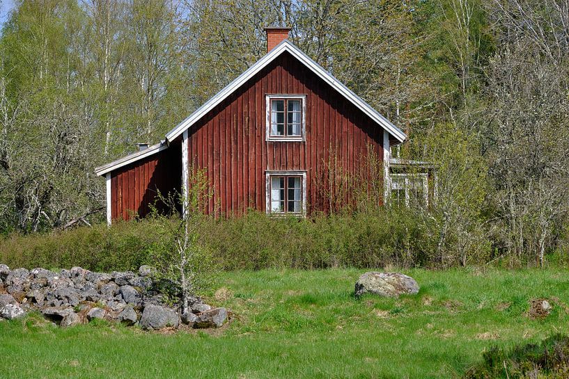 Rotes Haus in Schweden von Geertjan Plooijer