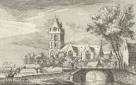 Abraham Rademaker, Gezicht op Oudewater, 1610 van Atelier Liesjes