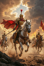 Dark Fantasy Wall Art: VAROMAR - De ridder van het gouden leger van INFERAURUM - Dark Fantasy Wall Art