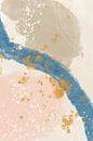 Festa sei. Modern abstract  in pink,  beige, white, blue and gold by Dina Dankers thumbnail