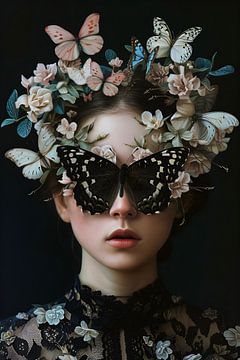 Portrait d'une femme papillon sur But First Framing