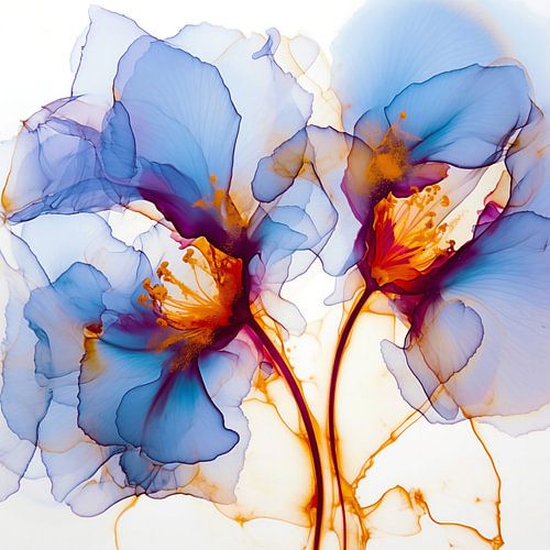 doorschijnende bloemen abstract