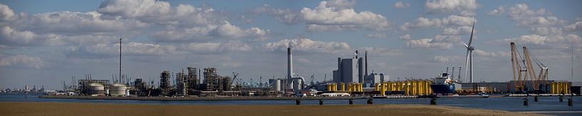 panorama of the Maasvlakte in the port of Rotterdam by W J Kok